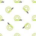 Line Dental floss icon isolated seamless pattern on white background. Vector Royalty Free Stock Photo