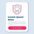Line Dental protection icon isolated on grey background. Tooth on shield logo. Colorful outline concept. Vector Royalty Free Stock Photo