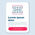 Line Dentures model icon isolated on grey background. Teeth of the upper jaw. Dental concept. Colorful outline concept Royalty Free Stock Photo