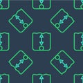Line Depth measurement icon isolated seamless pattern on blue background. Water depth. Vector Royalty Free Stock Photo