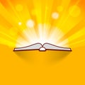 Line design graphic image concept of open book icon on sunb