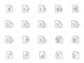 Line different kind of document and file icons