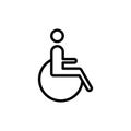 Line disabled handicap icon on white background
