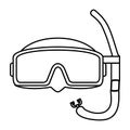 Line diving mask style underwater equipment