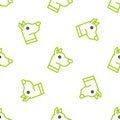 Line Dog head icon isolated seamless pattern on white background. Vector