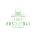 Line dome mosque group logo design vector graphic symbol icon sign illustration creative idea