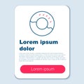 Line Donut with sweet glaze icon isolated on grey background. Colorful outline concept. Vector