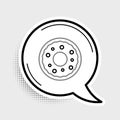 Line Donut with sweet glaze icon isolated on grey background. Colorful outline concept. Vector