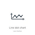 Line dot chart icon. Thin linear line dot chart outline icon isolated on white background from user interface collection. Line Royalty Free Stock Photo