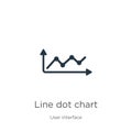 Line dot chart icon vector. Trendy flat line dot chart icon from user interface collection isolated on white background. Vector Royalty Free Stock Photo