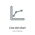 Line dot chart outline vector icon. Thin line black line dot chart icon, flat vector simple element illustration from editable Royalty Free Stock Photo