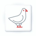 Line Dove icon isolated on white background. Colorful outline concept. Vector Royalty Free Stock Photo