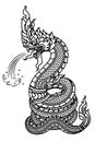 Line draw Tattoo Serpent or Naga