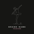 line drawing ballerina in ballet motion dance style logo template design vector for brand or company and other