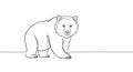 A line drawing of a bear, featuring a simplistic and clean design with bold outlines. Royalty Free Stock Photo