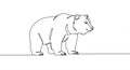 A line drawing of a bear in a minimalistic style features bold, continuous lines. The Royalty Free Stock Photo