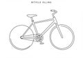 Line drawing of a bicycle featuring simple outlines, including two Royalty Free Stock Photo