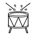 line drawing cartoon beating drum Royalty Free Stock Photo