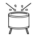 line drawing cartoon beating drum Royalty Free Stock Photo