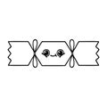 line drawing cartoon christmas cracker Royalty Free Stock Photo