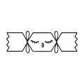 line drawing cartoon christmas cracker Royalty Free Stock Photo