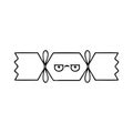 line drawing cartoon christmas cracker Royalty Free Stock Photo