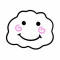 line drawing cartoon of a cloud face