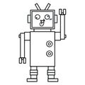 line drawing cartoon crazy robot