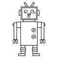 line drawing cartoon crazy robot