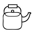 line drawing cartoon kettle pot