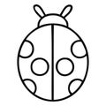 line drawing cartoon lady bug Royalty Free Stock Photo