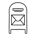 line drawing cartoon mail box Royalty Free Stock Photo