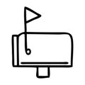 line drawing cartoon of a mail box Royalty Free Stock Photo