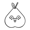 line drawing cartoon of a pear Royalty Free Stock Photo
