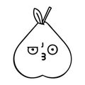 line drawing cartoon of a pear Royalty Free Stock Photo
