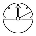 line drawing cartoon of a speedometer