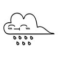 line drawing cartoon storm rain cloud