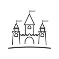 line drawing Castle Fortress logo vector design icon template