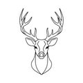 Line drawing of a deer head Royalty Free Stock Photo