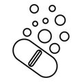 Effervescent pill dissolving with bubbles icon Royalty Free Stock Photo