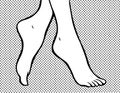 Line drawing of female legs black and white