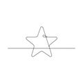 Line drawing of a five-pointed star created with a single continuou Royalty Free Stock Photo