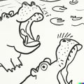 Line drawing of hippo with wide open mouth - generative AI Royalty Free Stock Photo