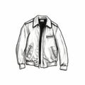 Minimalist Black And White Bomber Jacket Illustration