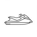 Line Drawing of a Jet Ski on White Background Royalty Free Stock Photo