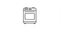 Line drawing of a kitchen stove. Features are minimalist with simple black outlines. T Royalty Free Stock Photo