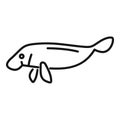 Line drawing of a manatee swimming in the ocean Royalty Free Stock Photo