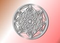 3D Line drawing mandala, sacred geometry, logo design element. Geometric mystic mandala of alchemy esoteric symbol vector isolated Royalty Free Stock Photo