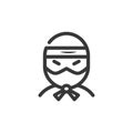 Mysterious Masked Figure, Stealthy and Secretive Icon Design Royalty Free Stock Photo