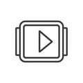 Play Button Icon on Smartwatch Interface: Modern Technology Design